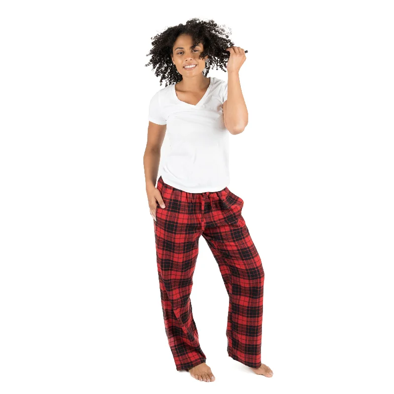 Christmas Womens Flannel Pajama Pants Plaid