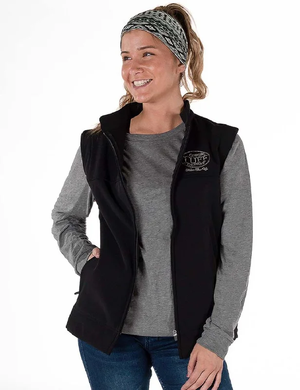 Cowgirl Tuff Womens Stretch Black Nylon Softshell Vest