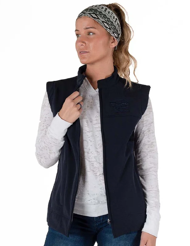 Cowgirl Tuff Womens Stretch Navy Nylon Softshell Vest